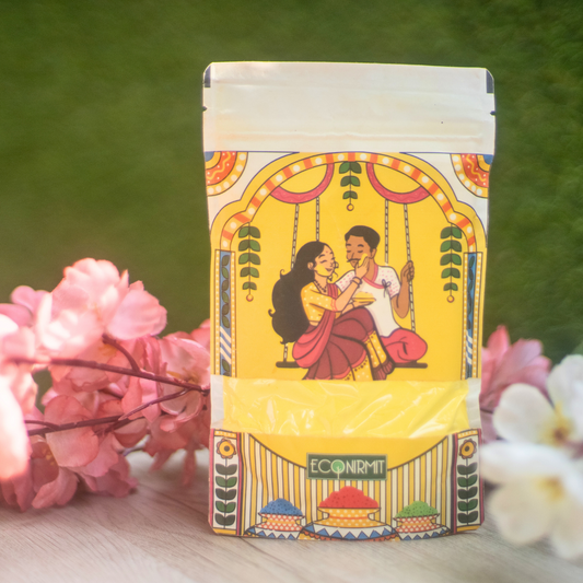 Organic Holi Gulal - Yellow - Non-Toxic, Eco-Friendly, Safe for Kids & Skin | ECONIRMIT | 170G