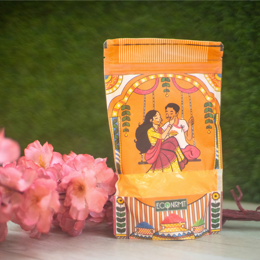 Organic Holi Gulal - Orange - Non-Toxic, Eco-Friendly, Safe for Kids & Skin | ECONIRMIT | 170G