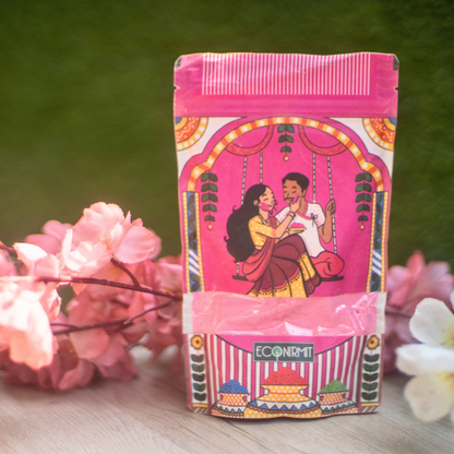 Organic Holi Gulal - Pink - Non-Toxic, Eco-Friendly, Safe for Kids & Skin | ECONIRMIT | 170G