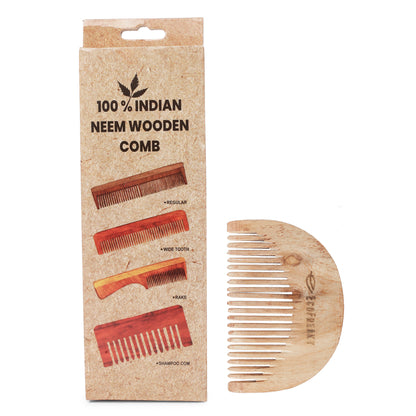 Pure Neem Wood Beard Comb | Antibacterial Wooden Comb