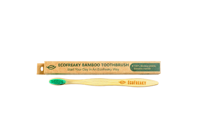 EcoFreaky Bamboo Toothbrush for Sensitive Teeth | Green Color