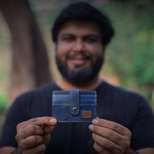 Vegan Denim Cardholder | Unisex Vegan Cardholder