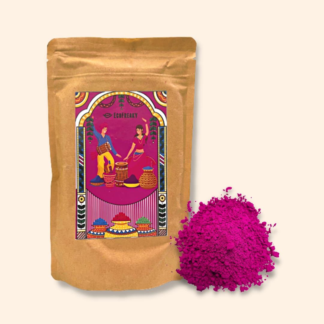 Ecofreaky's Upcycled Flower Holi Colors | Pink Color