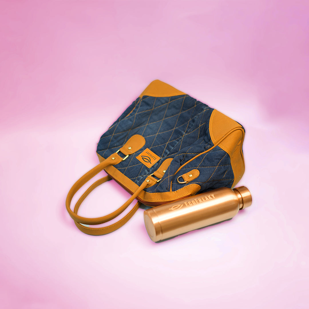 EcoFreaky Upcycled Denim Handbag For Women | Vegan Handbag